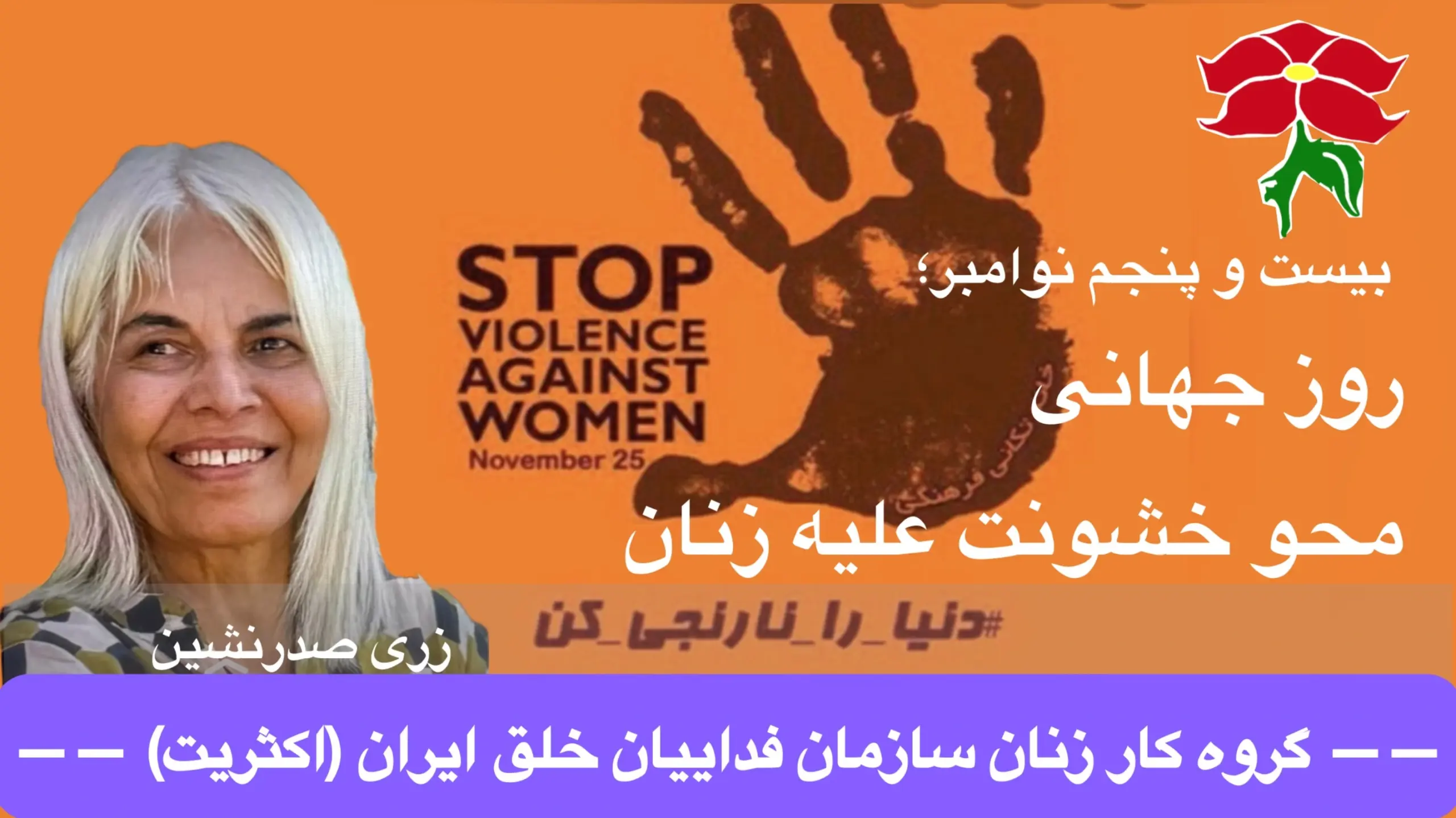 ٢۵ نوامبر روز جهانی محو خشونت علیه زنان، زری صدرنشین