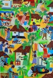 نقاشی زنان در کار خانه 